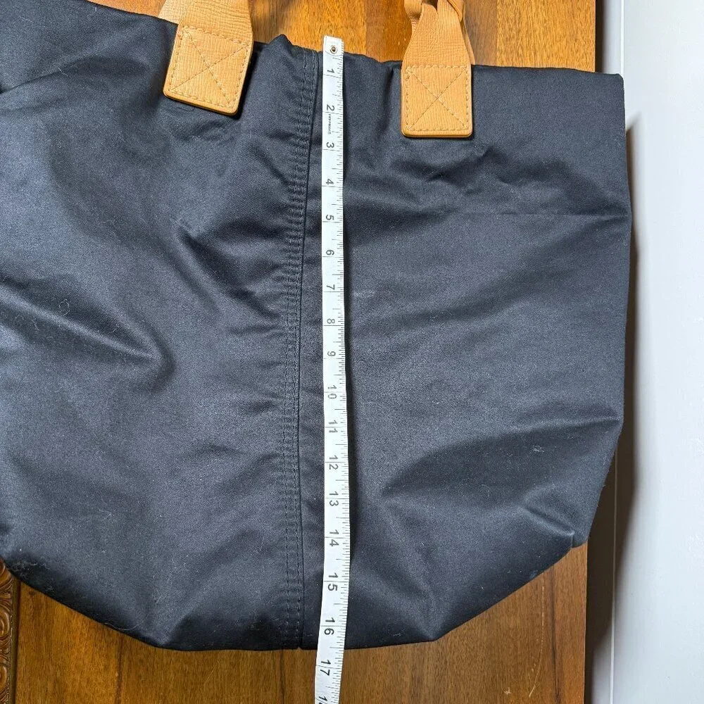 Gap Tote Braided Leather Handles Black